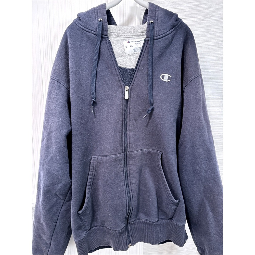 Y2K vintage champion eco hoodie Faded Dark Blue